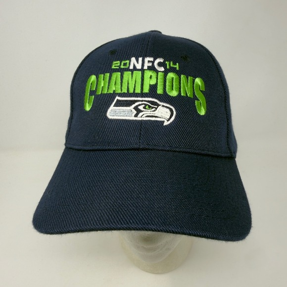 NFL Team Apparel Other - NFL Seattle‎ Seahawks 2014 NFC Champions Hat Navy Blue Adjustable Strapback Cap